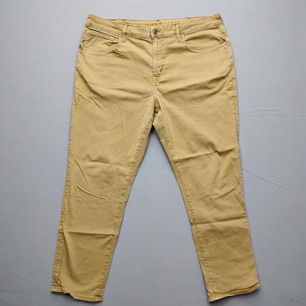 American Eagle Mens Athletic Fit Flex Khaki Pants Tan 38x30